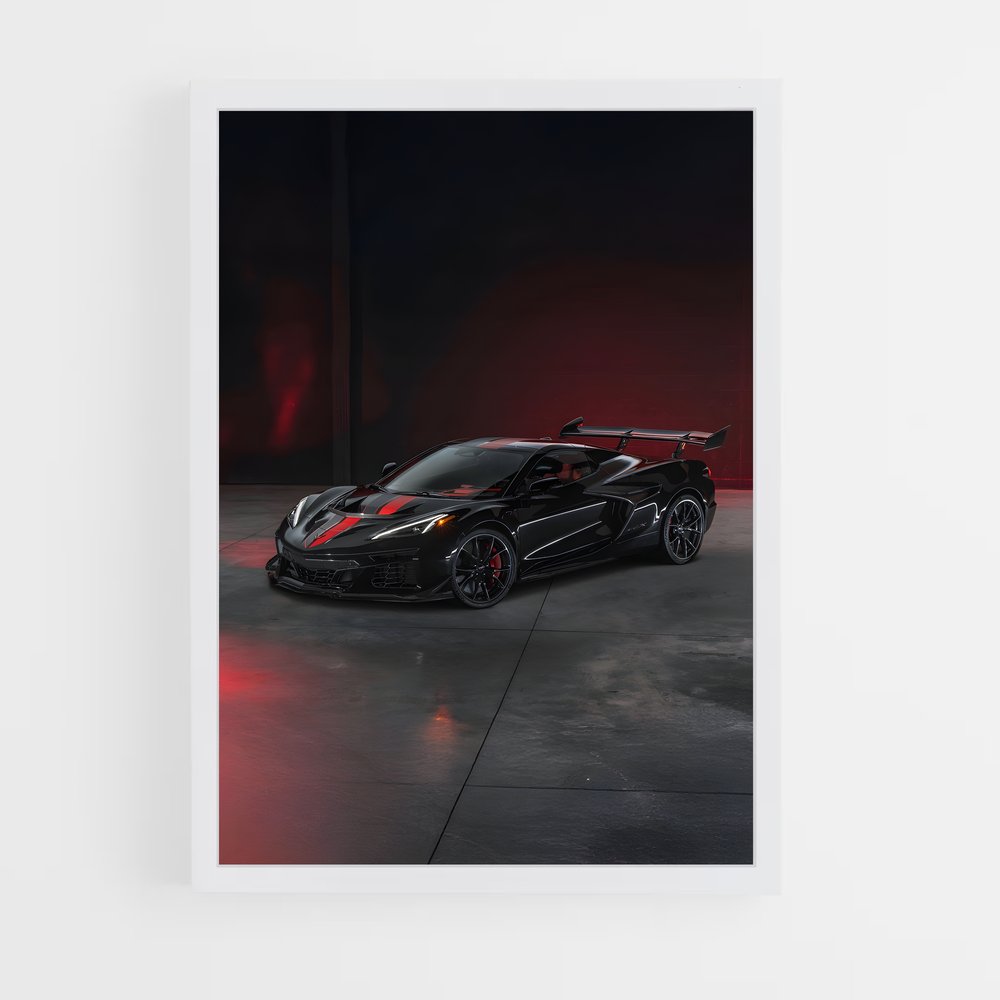 Poster Corvette Vitesse fouet – affiche Chevrolet (vue 3)